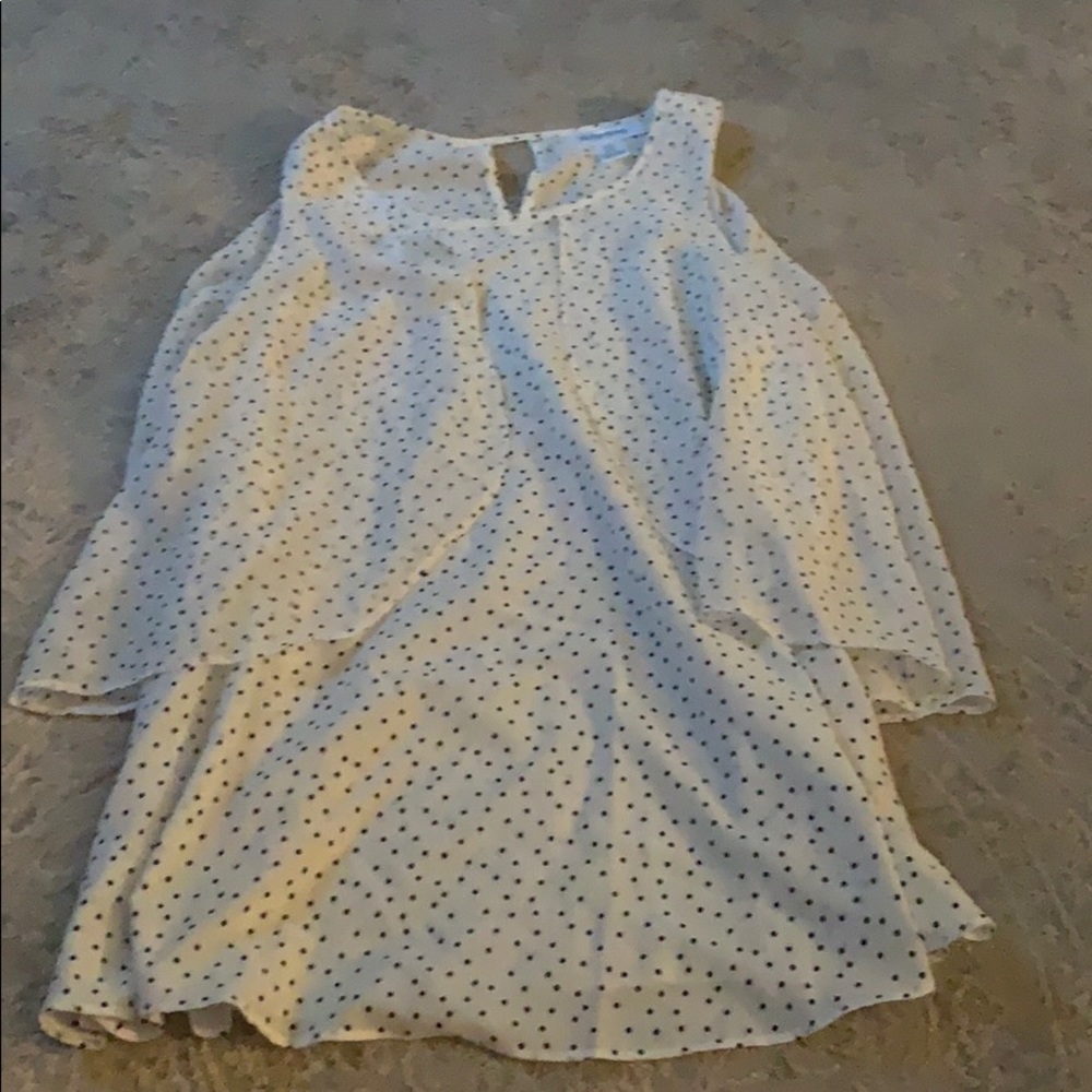 Adorable black and white polka dot maternity top